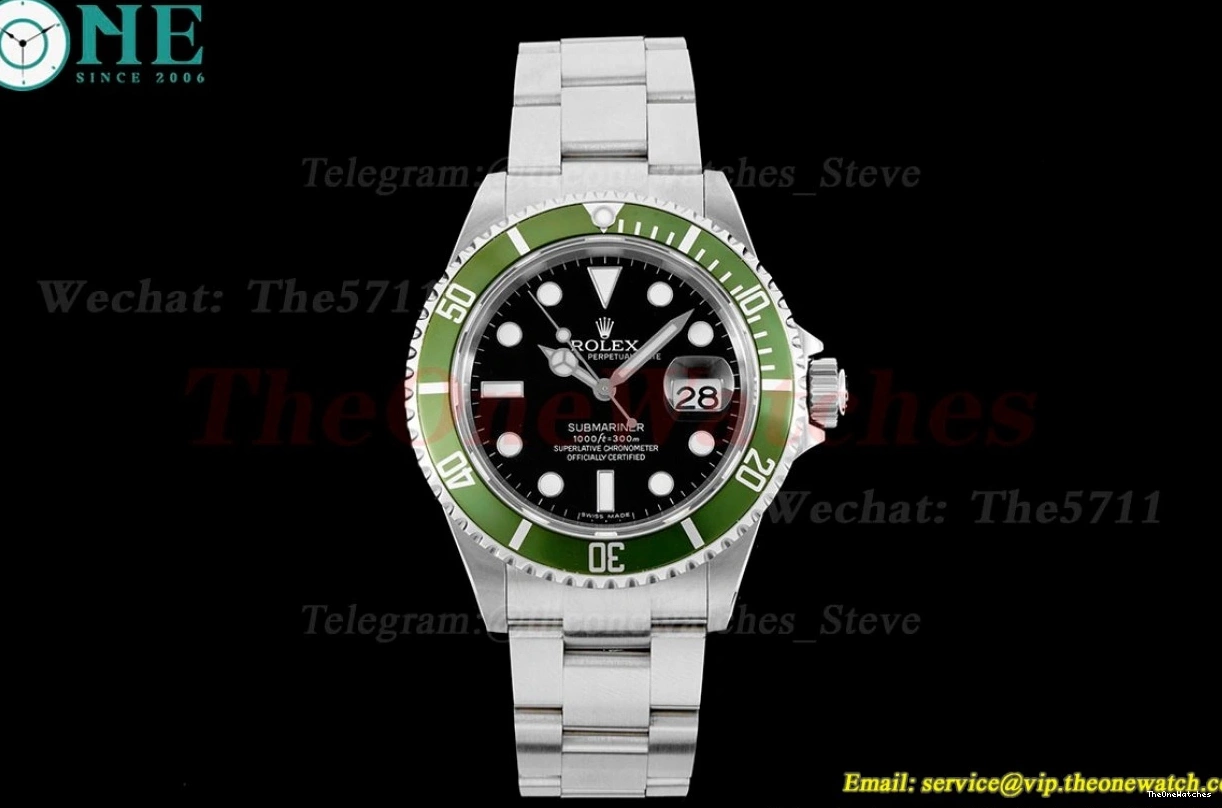 SS Green Vintage RAF SA3135 Submariner Kermit 40mm SS 16610LV 0406